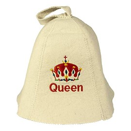 Queen Sauna Hat with Embroidery Felt Cap, Sauna Hat