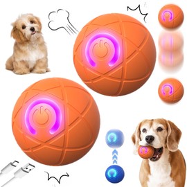 Shaky Ball Toy for Dogs,Interactive Dog Toys,2025 New Vibrating Dog Balls,USB Rechargeable Automatic Moving Toy Ball for Dogs and Cats,Orange(2PC)