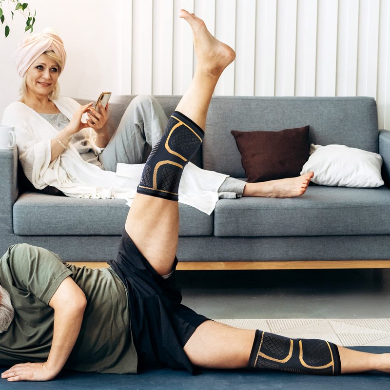 Copper Knee Braces for Men and Women (2 pack) -Knee