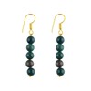 TGH Natural Bloodstone Beads Crystal Earring, Gemstone Round Beads, Energy