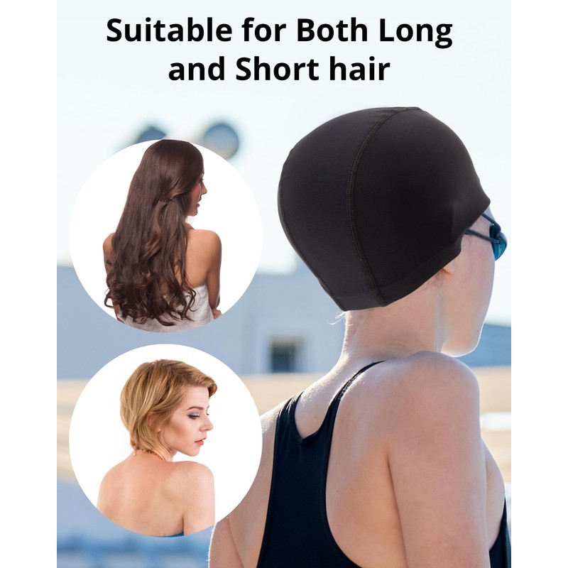 Fabric Swimming Cap for Men & Women - Comfortable, Durable