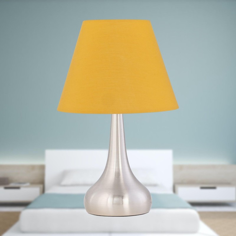 Set of 2 Ochre Fabric Table Lamp Shades, Lampshade for