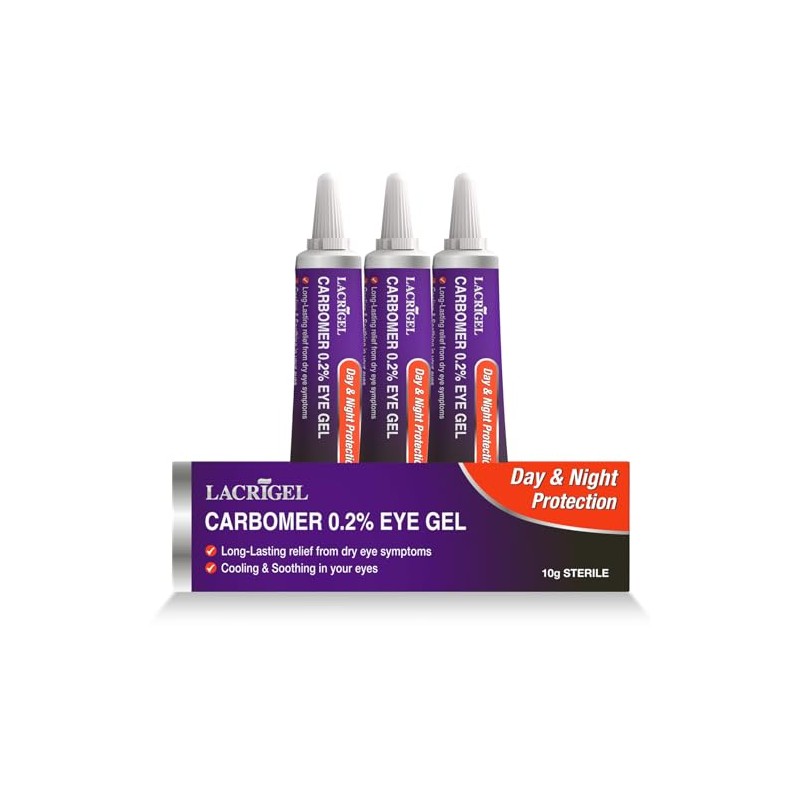 3X Lacrigel CARBOMER 0.2% - Eye Gel for Dry, Tired,