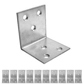 BOLIST 10 Pcs Angle Brackets for Wood 40 x 40 x 40 x 2 (mm) Corner Bracket L Shaped Brackets Metal Braces Galvanized Steel Heavy Duty for Fixing Furniture Shelves Timber Sleeper