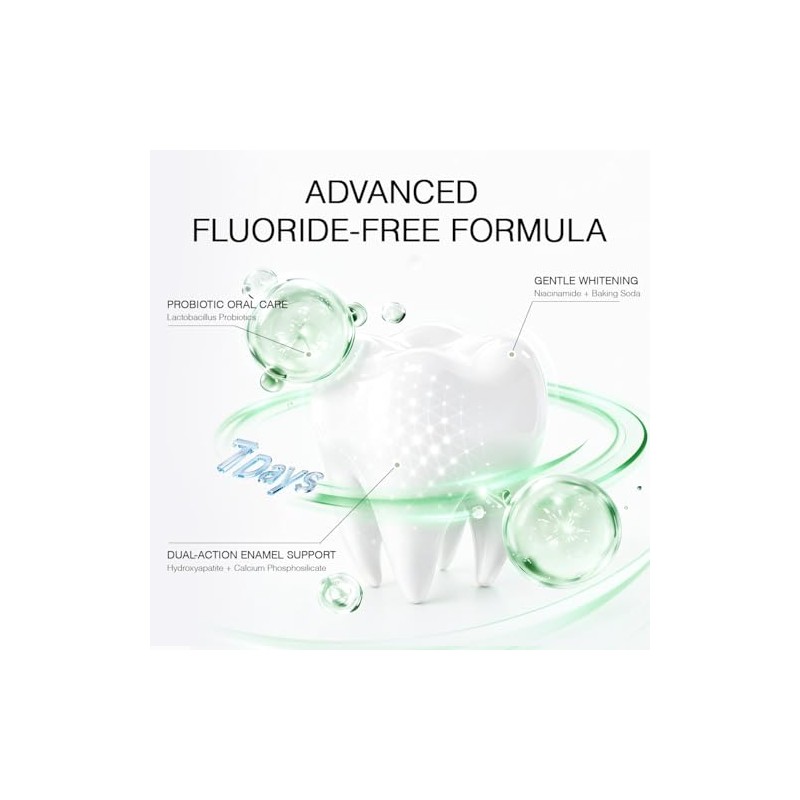Toothpaste Tablets with Hydroxyapatite&Xylitol,Fluoride Free ChewableToothpaste,Plastic Free Travel Size Toiletries,Travel