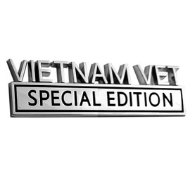 OnlyYou.X Vietnam Vet Edition Emblem Vietnam Vet Edition Badge Vietnam Vet Edition Decal Vietnam Vet Edition Sticker for Pickup and Car 1 Piece Metal Black Chrome