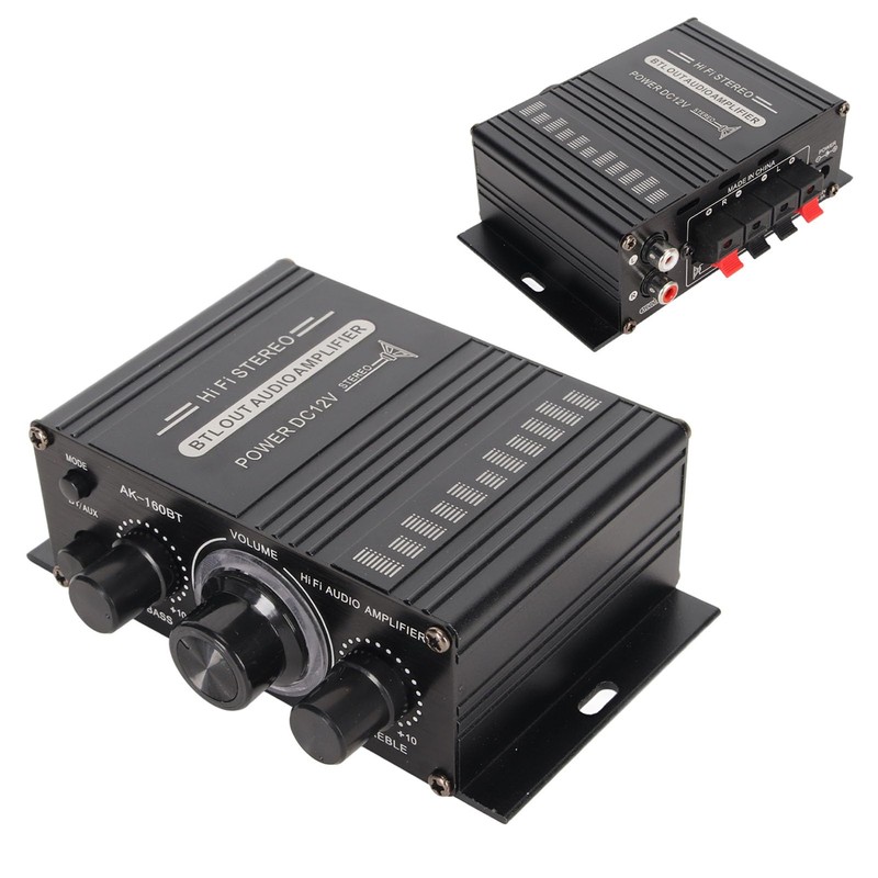 Bluetooth 5.0 Power Amplifier, 200W Stereo Audio Amplifier Receiver, 2