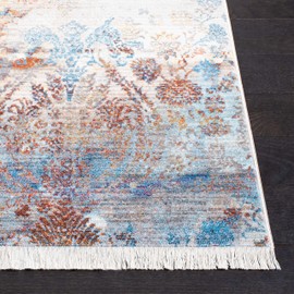 SAFAVIEH Persian Collection Accent Rug - 2' x 5', Blue & Beige, Modern Abstract Design, Non-Shedding & Easy Care, Ideal for High Traffic Areas in Entryway, Living Room, Bedroom (VTP420B)