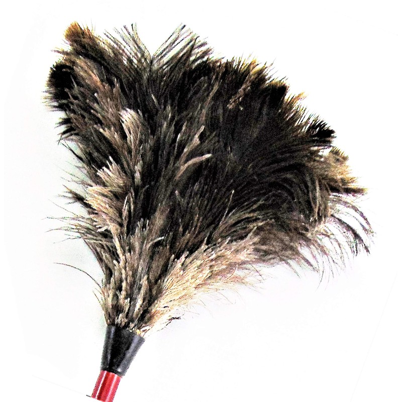 18" Feather Duster Wooden Handle | Natural for Cleaning and