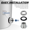 Carvedexquisitely Bulkhead Water Tank Fitting,1" NPT Female Thread,304 Stainless Steel