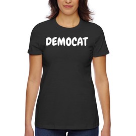 Democat - Women's Classic Fit Soft Cotton T-Shirt – Comfy Everyday Misses Tee CP05 Black