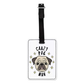 Gift Base Verrückte Mops Mann Sterne Optischer Gepäck mit Schwarzstrap