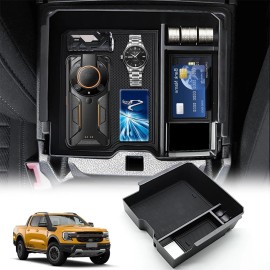 Unbranded For 2024 2025 Ford Ranger Accessories Center Armrest Storage Box Organizer Tray
