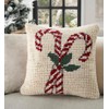 Mina Victory Holiday Throw Pillow 22" x 22", (Candy Cane)