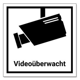 Video Surveillance Sticker / Sign Warning Security Camera Warning Sticker Black / W 7.5 x 7.5 cm Pack of 6