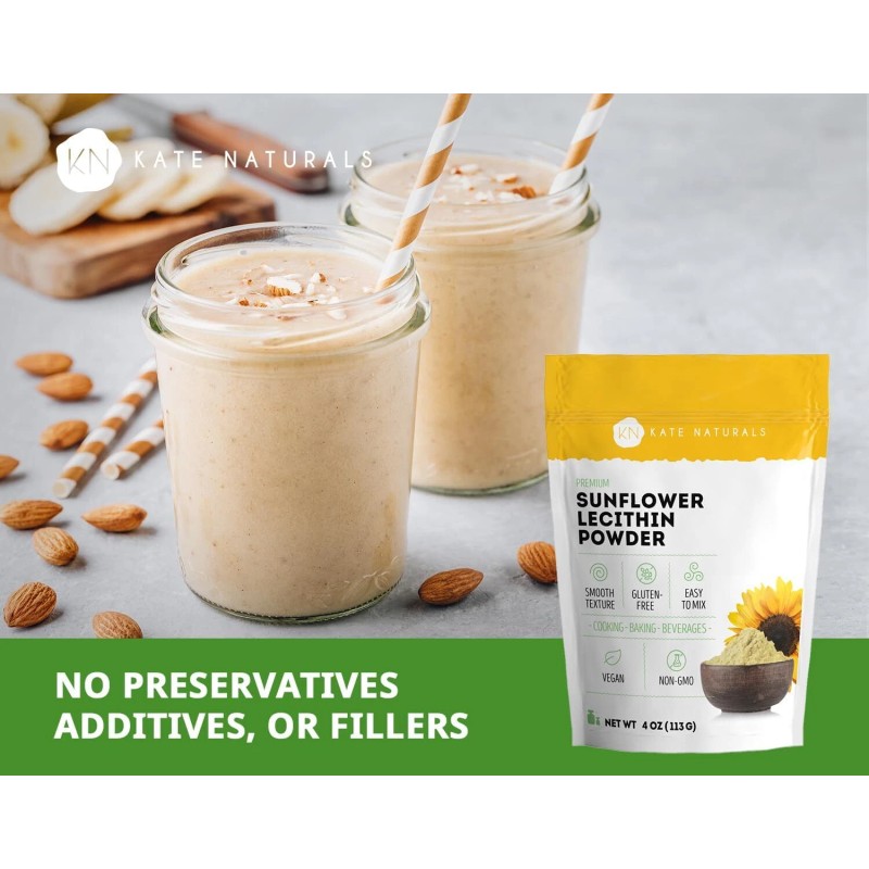 Kate Naturals Sunflower Lecithin Powder for Baking Bread Gummies Cooking