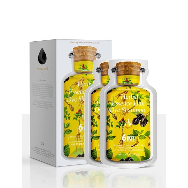 Limer Multi-Color Bubble Hair Dye Shampoo,Semi-Permanent Gray Coverage with 6-in-1