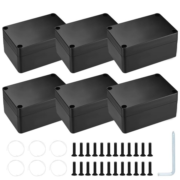 Vmxlso Junction Box Waterproof Black, Pack of 6 Junction Box