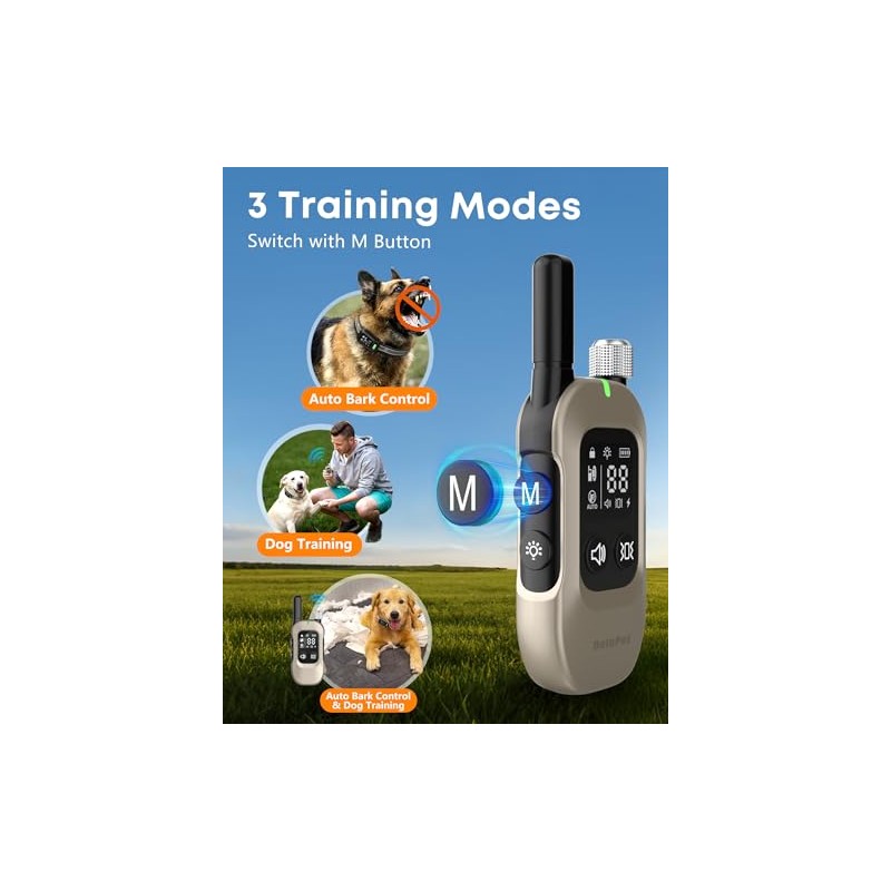 Delupet 2-in-1 Dog Bark & Shock Collar – 4500FT Dog