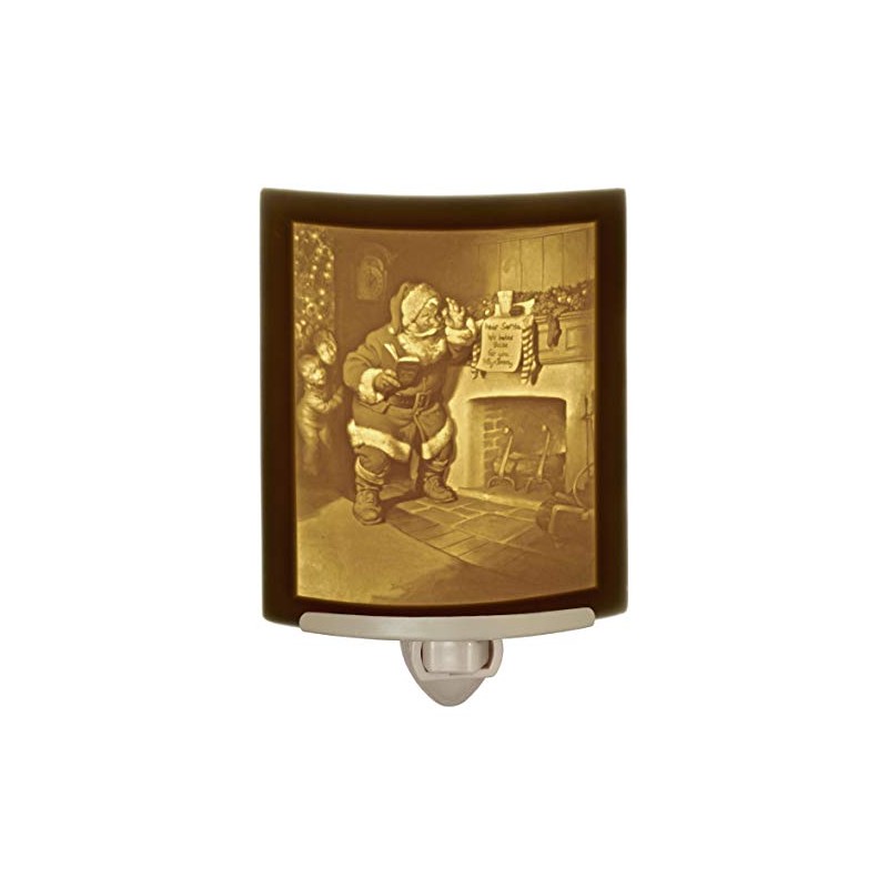 The Porcelain Garden Santa's Surprise - Curved Fine Porcelain Lithophane
