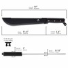 REAT Machete with Saw, 17" Full Tang Machete with Sheath,
