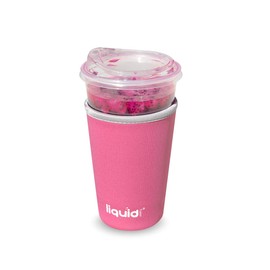 Grand Fusion Frapp-Wrap Coffee Cup Holder, Drip-Proof and Reusable Hot and Iced Coffee Sleeve for Travel, No Sweating Condensation on Papers or Desks, Comfortable on Hands, Pink