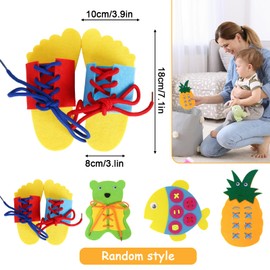Carreneu 4 Stück Schleife Binden Lernen Kinder,Schleifen Binden Lernen,Schuhe Binden Lernen,Früh Schleife Lernen,Schleife Üben für Hause,Kindergarten,Schule Erziehen Usw