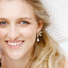 LKingel Gold Starfish Earrings for Women Boho Starfish Statement Stud Earrings Ocean-Themed Dangle Earrings Trendy Summer Beach Jewelry (Rose)