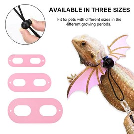 Bearded Dragon Lizard Leash Harness, Adjustable Small Reptile Animals Harness w/3 Size Bat Wing for Outdoor Safety Walking