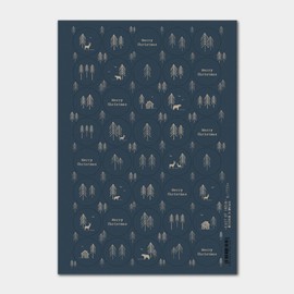 East of India Christmas forest stickers navy single sheet of 40 stickers