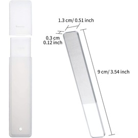 8 unidades Nano Glass Nail Shiner Limas de vidrio para uñas de vidrio y brillo de uñas con estuche para uñas naturales, Blanco y Negro