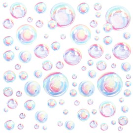 Bubble Wall Decals, Colorful Bubbles Stickers Bathroom Wall Decal Underwater World Background Ocean Wall Decals for Wall Bubbles Decor for Kids Room Mermaid Theme Bathroom Bedroom