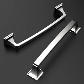 Amerdeco 10 Pack Polished Chrome Cabinet Pulls 5 Inch(128mm) Hole Center Cabinet Hardware Kitchen Cabinet Handles for Bathroom Drawer Pulls Dresser Pulls ZH0002