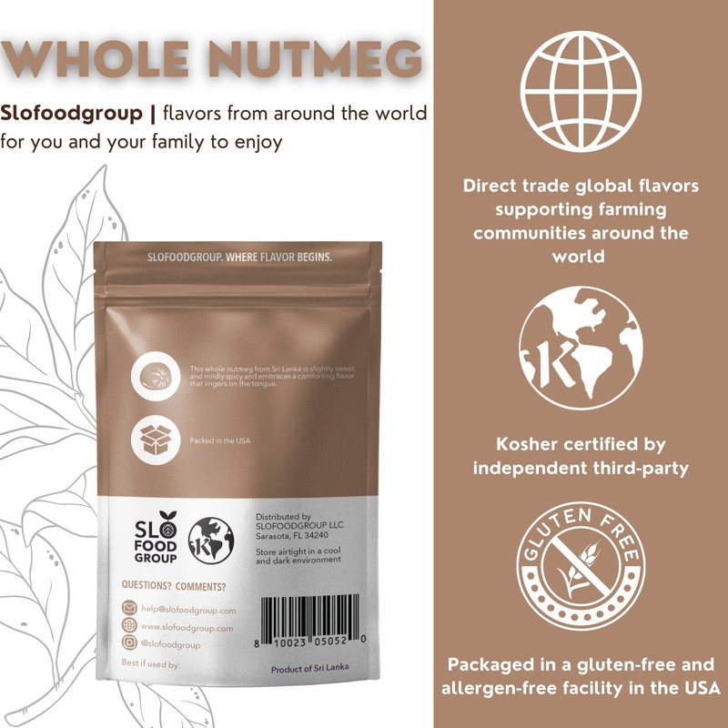 Whole Nutmeg by Slofoodgroup (Grown in Sri Lanka) (4 oz)…