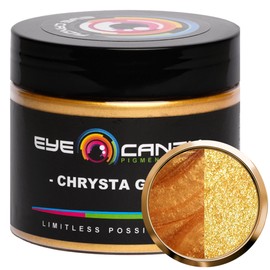Eye Candy Pigments Premium Gold Mica Powder - Chrysta Gold (50gr) - for Epoxy, Resin, Soap, Paint, Woodworking, Acrylic Pouring, Bath Bombs, Fishing Lures - DIY Arts and Crafts Additive