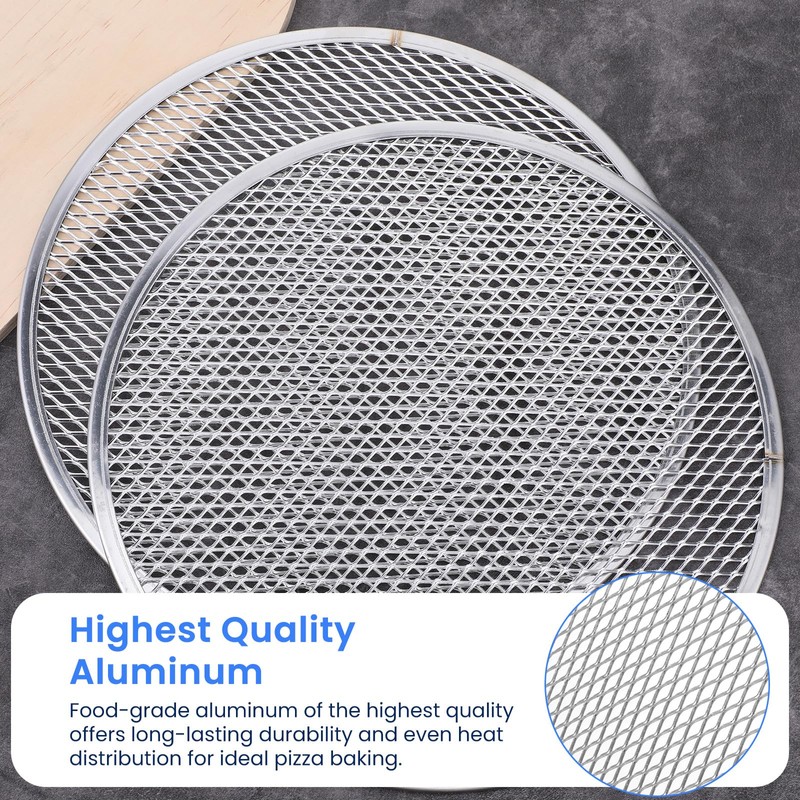 6 Pack 10 Inch Aluminum Pizza Screen, Seamless Round Non-Stick