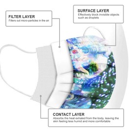 PM PERFORMOTOR 50 Pcs Disposable Face Cover 3-Ply Filter Non Medical Breathable Earloop Masks for Kid