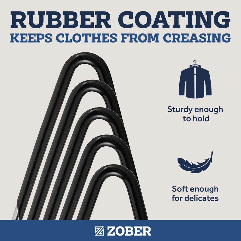 Zober Pants Hangers Non Slip - 20 Pack Open Ended