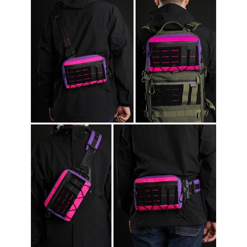TACTICAL_GEEK Cache L3S Purple Crossbody Shoulder Bag, Multipurpose Sling Bag,