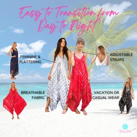 SHU-SHI Overol de harén para mujer, casual, de una pieza, pierna ancha, ajuste holgado, teñido anudado, Azul marino, S-M