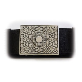 Polished Pewter Celtic Knot Belt Buckle Made in Scotland