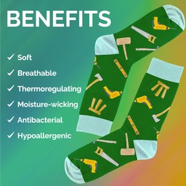 MOJA LDN Men Funny Bamboo Socks - Funny Patterned Socks for Men - Breathable Socks Mens - His Novelty Bamboo Socks.