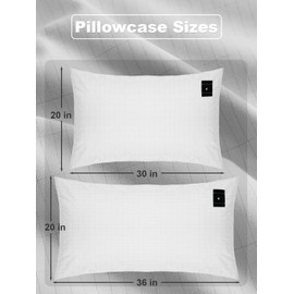 YOUBLAO Grounding Pillowcase, 90% Organic Cotton and 10% Silver Fiber Grounding Pillow Case with 15ft Grounding Cord, White Sleep Pillow 20x36 inch for Improve Sleep Improving Energy