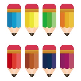 Pencils Cutouts Name Tags, 72 PCS Colorful Back to School Cut Outs Name Tag for Classroom Desk Locker, Pencil Paper Cutout Labels for Teacher Bulletin Board First Day of School Decorations Supplies