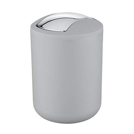 WENKO Cosmetic Bin Brasil Grey S – Cosmetic Bin, Completely Shatter-proof Capacity: 2 L, plastic (TPE), 14 x 21 x 14 cm, Grey