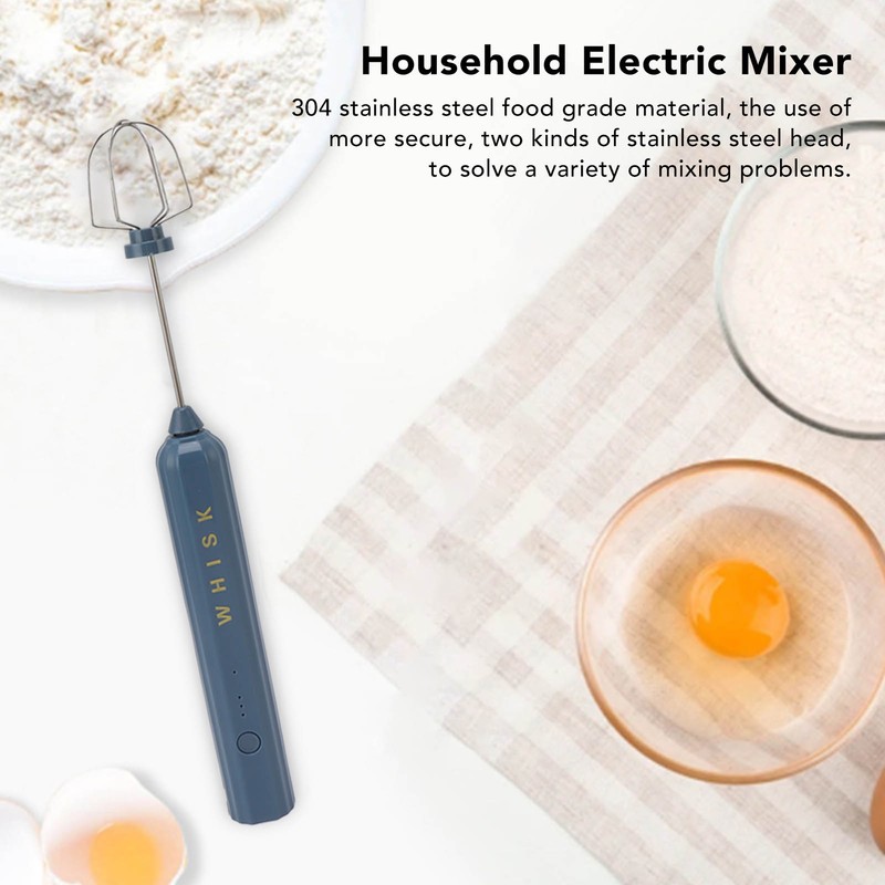USB Household Stainless Steel Electric Mixer Handheld Small Mixer Wireless