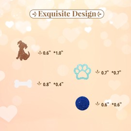 120pcs Dog Birthday Confetti, Dog Paw Table Confetti, Blue Glitter Pet Puppy Paw Bone Table Scatter for Baby Shower, Let's Pawty Themed Party Decoration