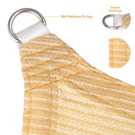 Eden's Decor Straight Flat Edge Sun Shade Sail with Grommets, Pergola Shade Cover Outdoo Sun Shade, Patio Shade, Deck Shade(Beige, 4' X 10')