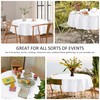Enjoyidea Round Vinyl Tablecloth with Flannel Backing-6 Pack White 60