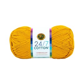 Lion Brand Yarn 761-158 24/7 Cotton Yarn, Goldenrod